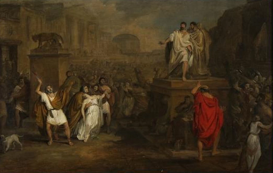 182-Angelo Inganni-Il suicidio di Lucrezia  